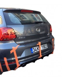 Volkswagen Polo 6R 2015 - 2017 Makyajlı Arka Tampon Eki - Difüzör (Plastik)