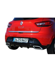 Renault Clio 4 2012 - 2016 Egzoz Görünümlü Arka Tampon Eki - Difüzör (Plastik)