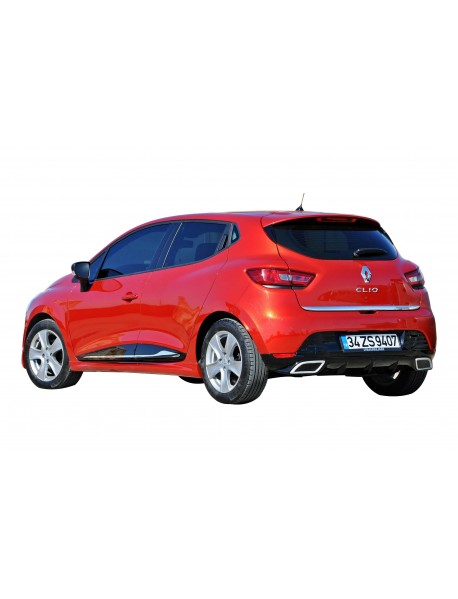 Renault Clio 4 2012 - 2016 Egzoz Görünümlü Arka Tampon Eki - Difüzör (Plastik)