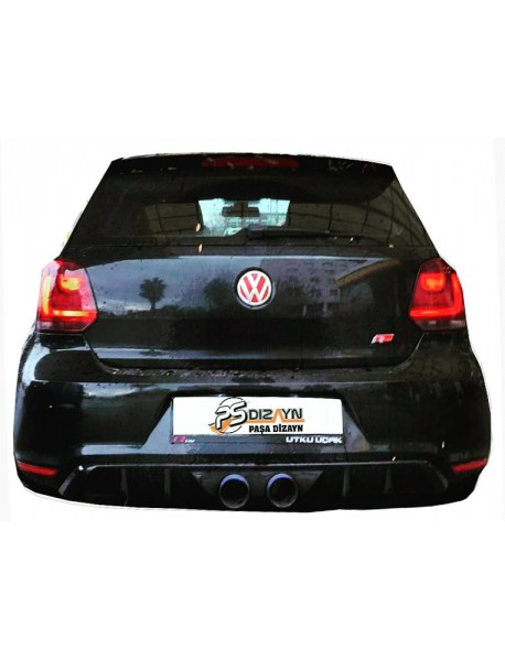 Volkswagen Polo 2010 - 2014 GTİ R400 Arka Tampon Eki - Difüzör (Plastik)