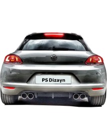 Volkswagen Scirocco 2009 - 2014 Makyajsız PS Arka Tampon Eki - Difüzör (Plastik)