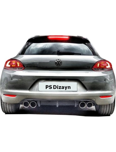 Volkswagen Scirocco 2009 - 2014 Makyajsız PS Arka Tampon Eki - Difüzör (Plastik)