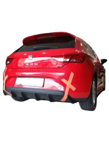 Seat Leon MK3 5F 2013 - 2016 Style Custom Arka Tampon Eki - Difüzör  (Plastik)